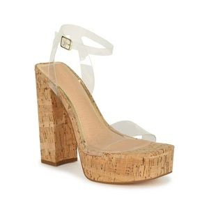Clear Cork Platform Heels - Size 8 Forever 21